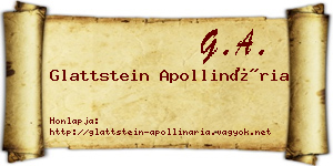 Glattstein Apollinária névjegykártya